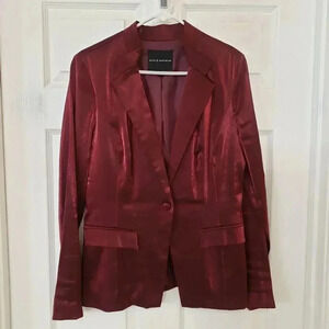 Rock & Republic Burgundy/Wine Metallic Jacket